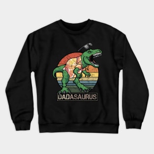 Retro Dadasaurus T Rex Dinosaur in Funny Dad Fashion for Cool Fathers Crewneck Sweatshirt